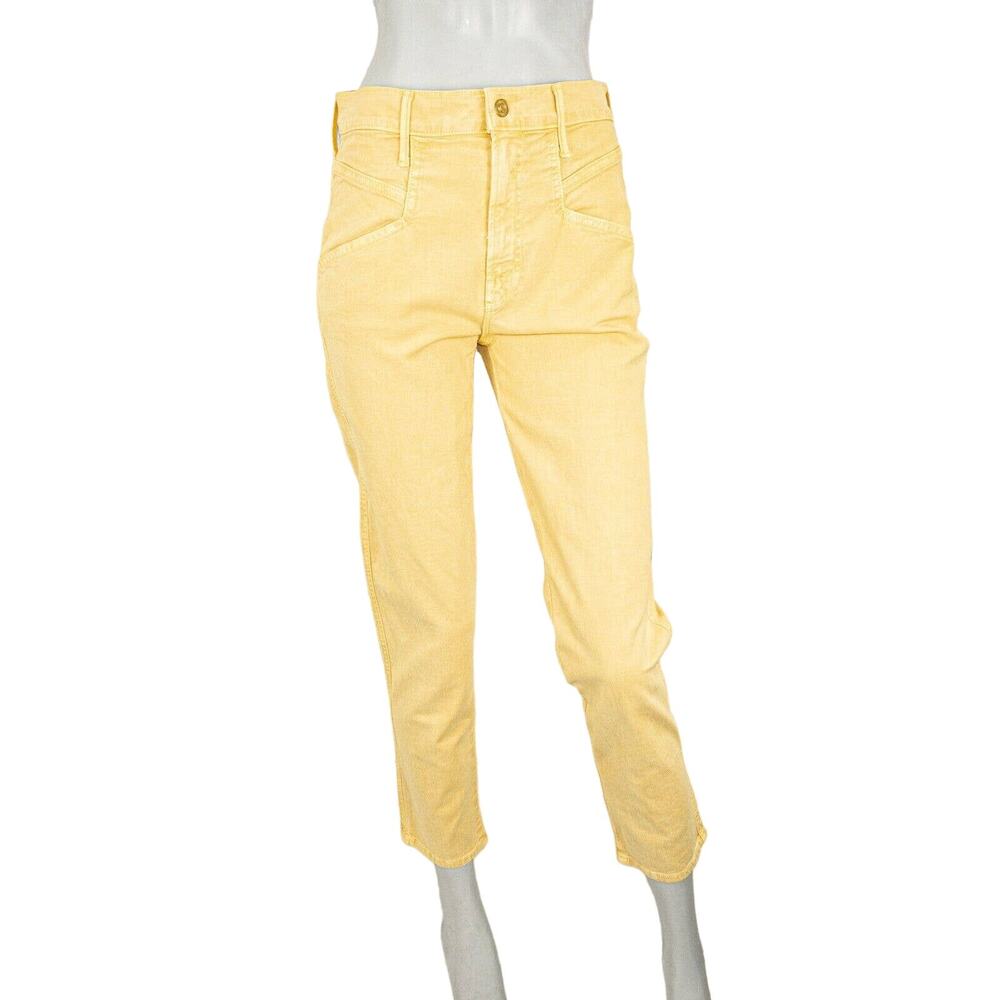 MOTHER Denim The Breaker Crop Jeans in Yellow So Far Gone Size 25
